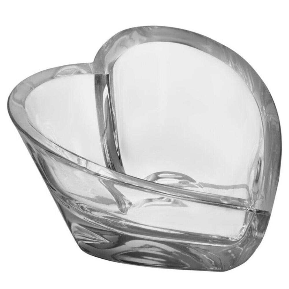 Orrefors Valentino Heart Shaped Crystal Bowl Wedding Valentines Anniversary